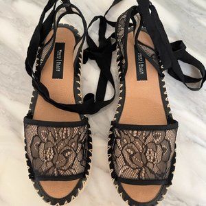 Black Lace Espadrilles